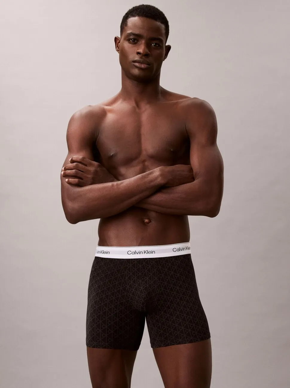 Calvin Klein Logo Print Black/Blue/Grey Icon Cotton Stretch Boxer Briefs 3 Pack