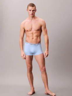 Calvin Klein Navy Blue/Blue/Light Blue Low Rise Microfibre Stretch Trunks 3 Pack