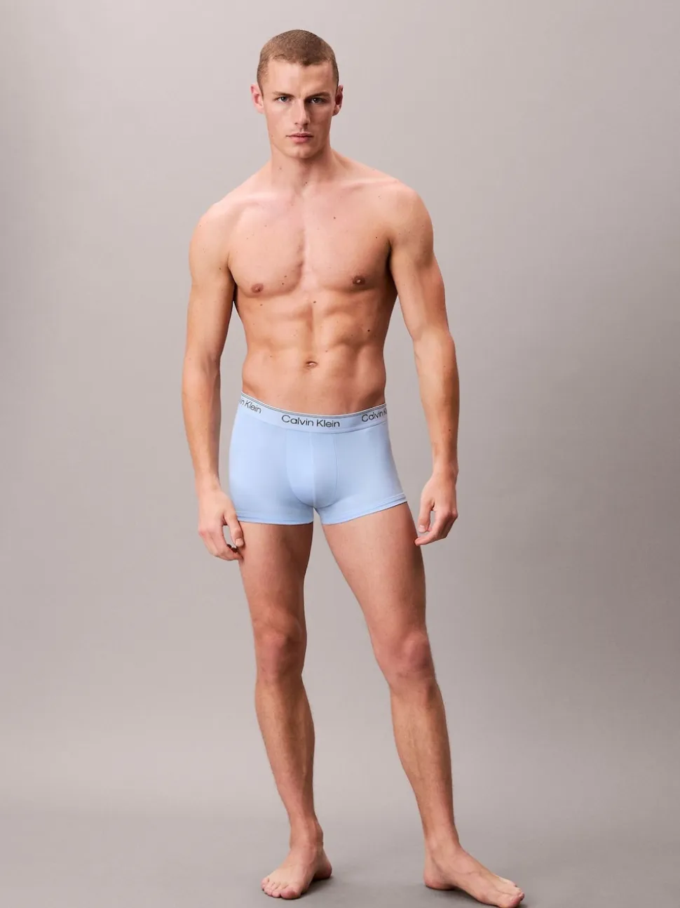 Calvin Klein Navy Blue/Blue/Light Blue Low Rise Microfibre Stretch Trunks 3 Pack