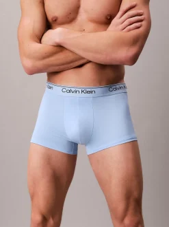 Calvin Klein Navy Blue/Blue/Light Blue Low Rise Microfibre Stretch Trunks 3 Pack