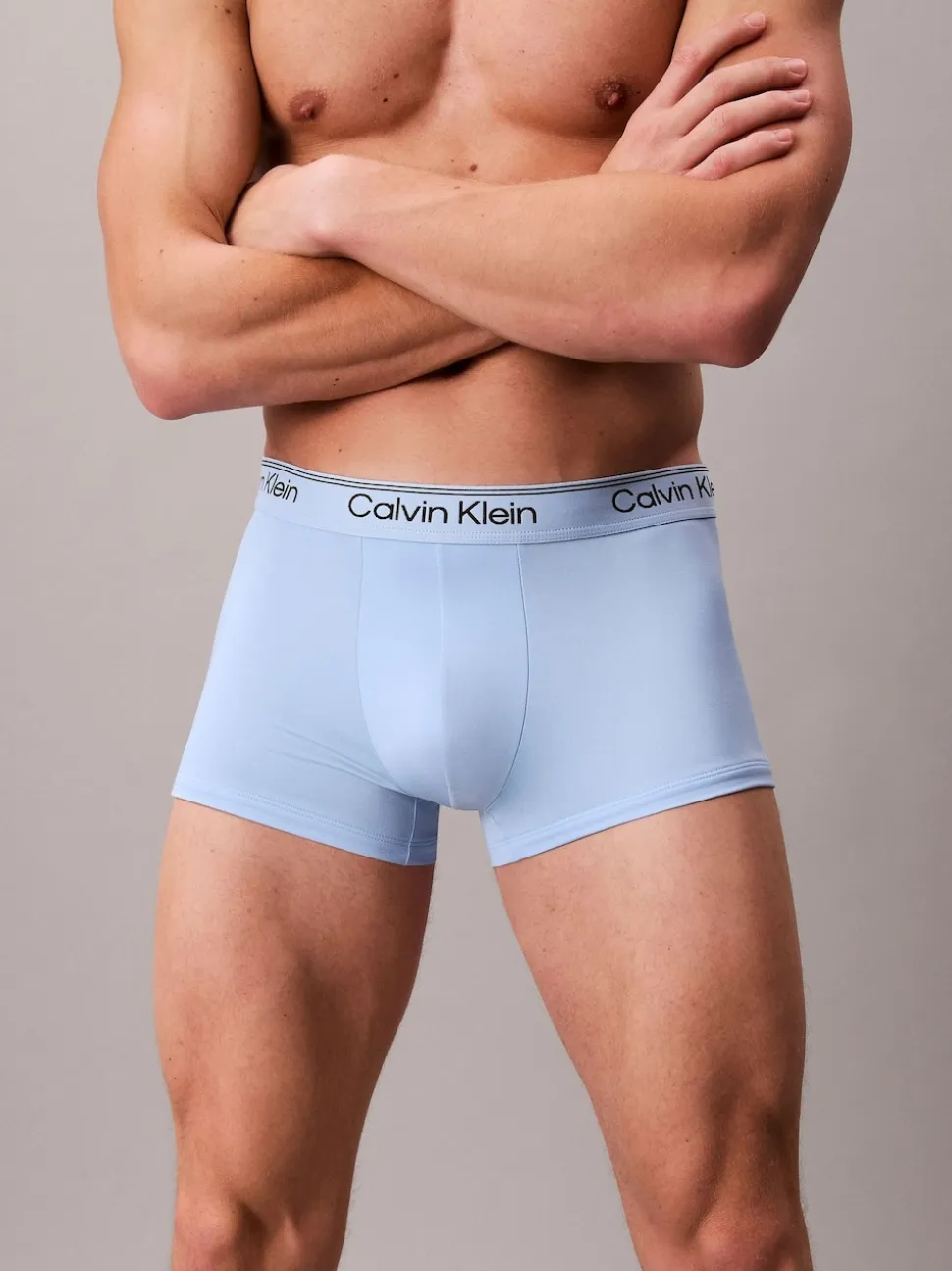 Calvin Klein Navy Blue/Blue/Light Blue Low Rise Microfibre Stretch Trunks 3 Pack