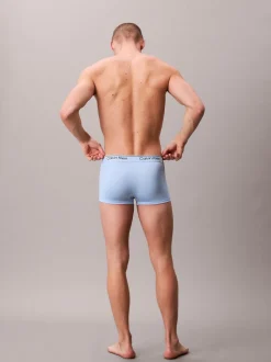 Calvin Klein Navy Blue/Blue/Light Blue Low Rise Microfibre Stretch Trunks 3 Pack