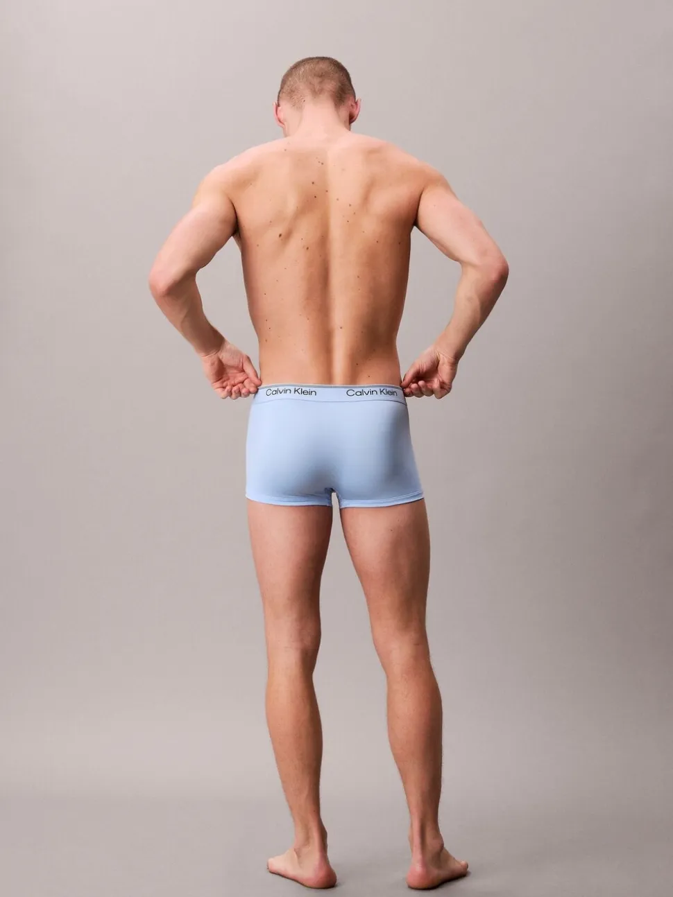 Calvin Klein Navy Blue/Blue/Light Blue Low Rise Microfibre Stretch Trunks 3 Pack