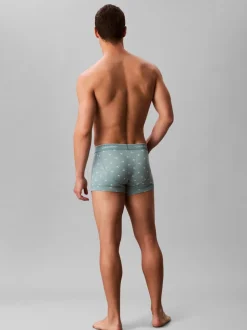 Calvin Klein Navy/Blue All Over Print/Grey Cotton Jersey Boxer Trunks 3 Pack