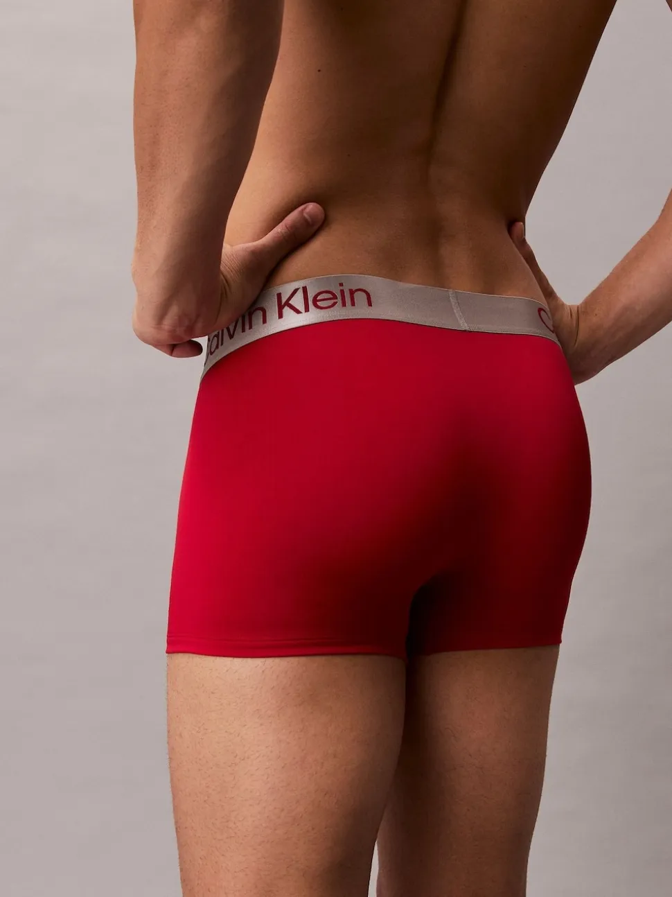 Calvin Klein Red/Blue/Black Micro Stretch Boxer Trunks 3 Pack