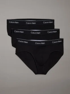 Calvin Klein Tonal Black/Tonal Black/Tonal Black 3 Pack Briefs - Icon Cotton Stretch