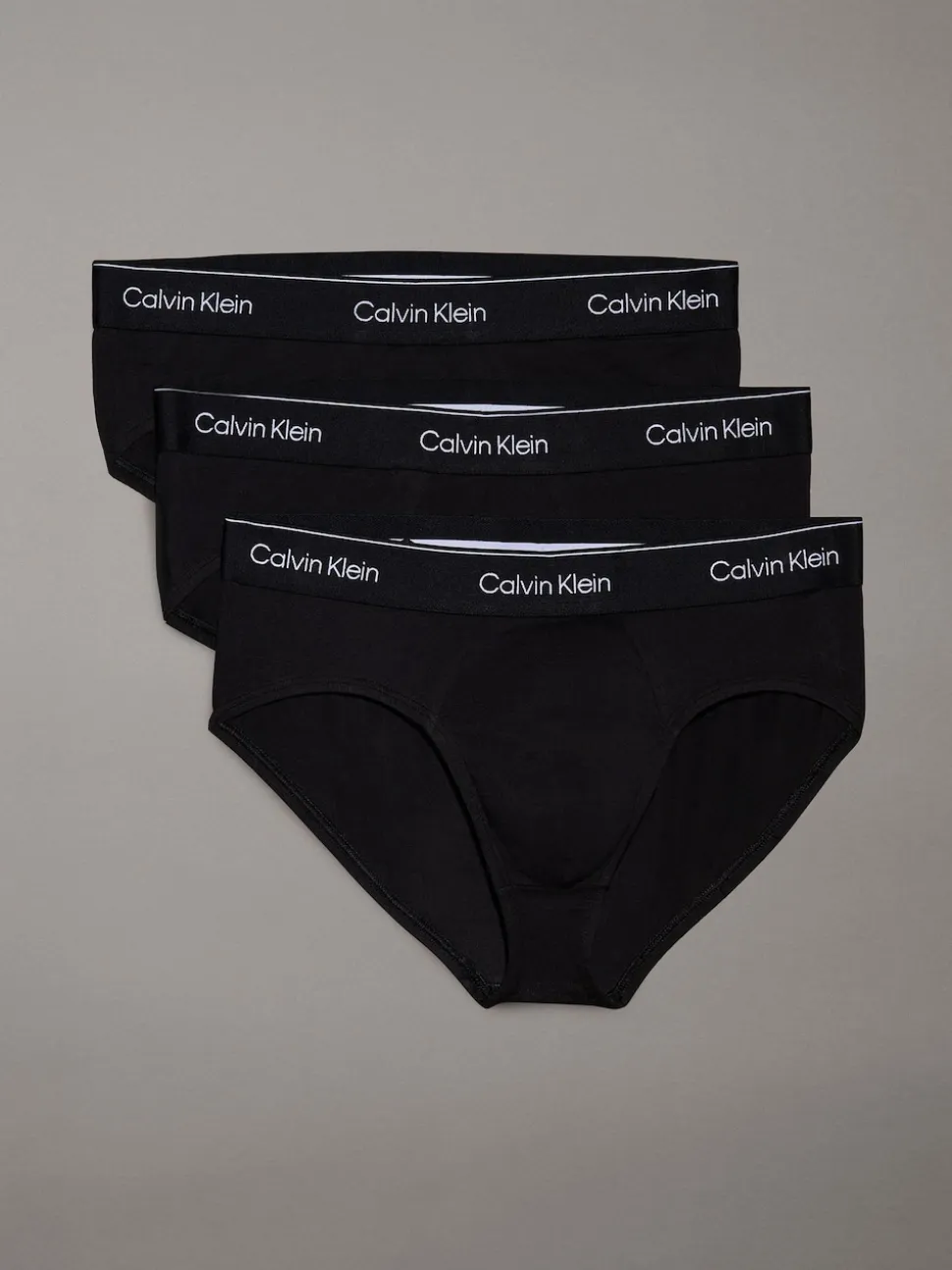 Calvin Klein Tonal Black/Tonal Black/Tonal Black 3 Pack Briefs - Icon Cotton Stretch