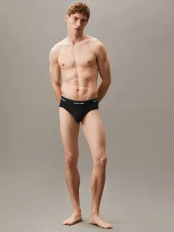 Calvin Klein Tonal Black/Tonal Black/Tonal Black 3 Pack Briefs - Icon Cotton Stretch