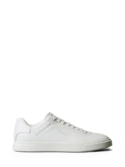 Calvin Klein White Brooke - Leather Tonal Logo Trainers