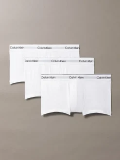 Calvin Klein White Icon Cotton Stretch Low Rise Boxer Trunks 3 Pack