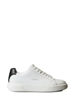 Calvin Klein White Leather Durable Traction NYC Trainers