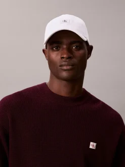 Calvin Klein White Monogram Woven Patch Cap