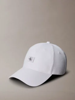 Calvin Klein White Monogram Woven Patch Cap