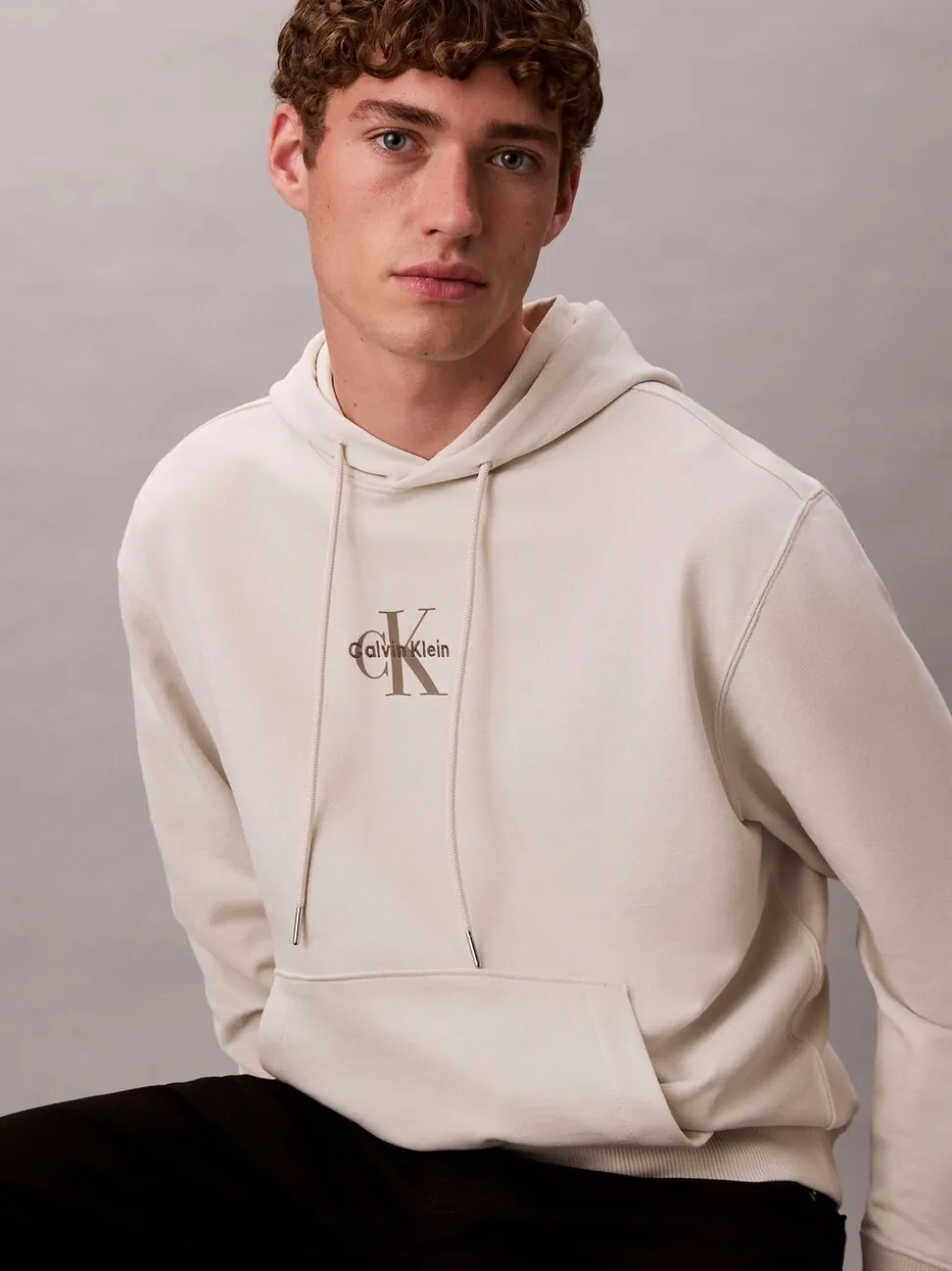 Calvin Klein White Monogram Hoodie