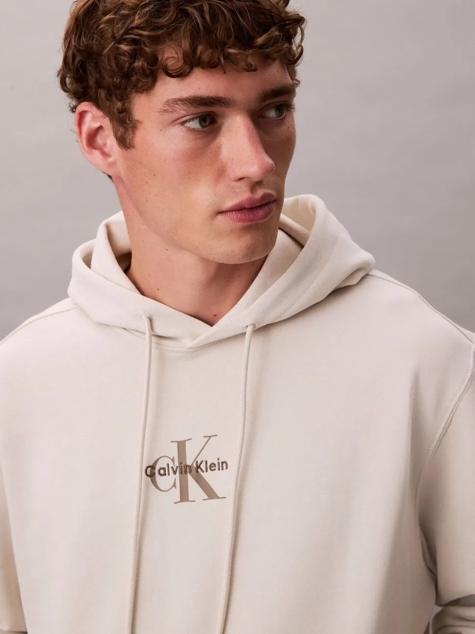 Calvin Klein White Monogram Hoodie
