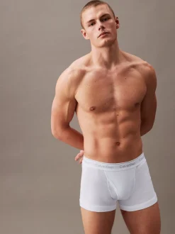 Calvin Klein White Tonal Cotton Jersey Boxer Trunks 3 Pack