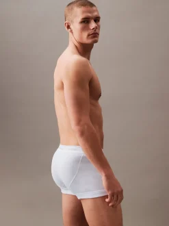 Calvin Klein White Tonal Cotton Jersey Boxer Trunks 3 Pack