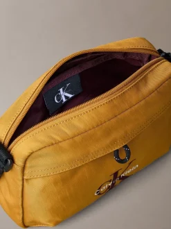 Calvin Klein Yellow Bold Logo Nylon Camera Bag