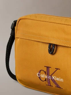 Calvin Klein Yellow Bold Logo Nylon Camera Bag