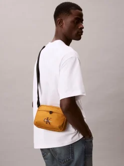 Calvin Klein Yellow Bold Logo Nylon Camera Bag