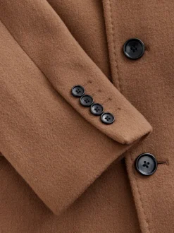 Camel Signature Soft Touch Wool Rich Italian Fabric Epsom Overcoat With Cashmere
