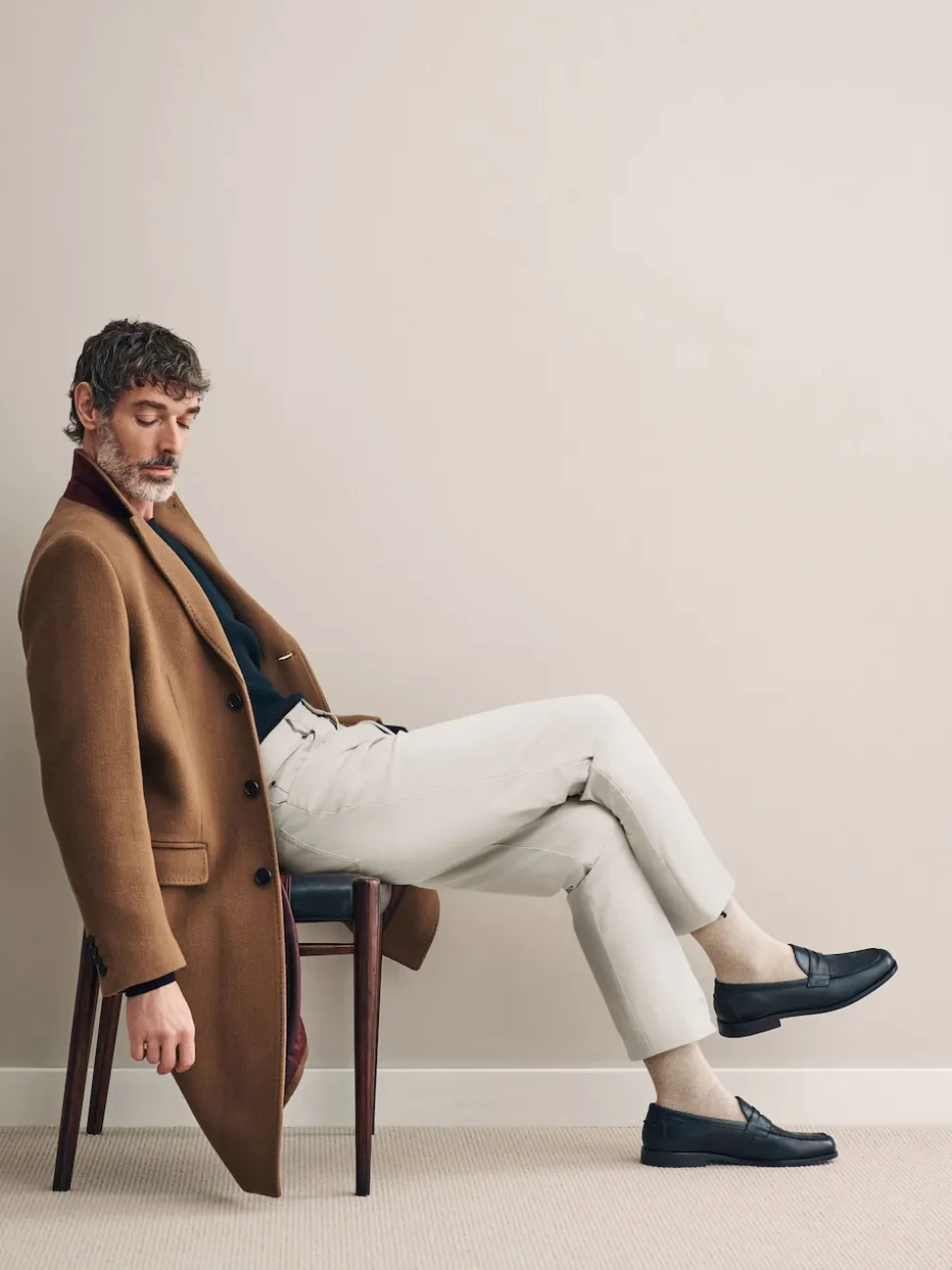Camel Signature Soft Touch Wool Rich Italian Fabric Epsom Overcoat With Cashmere
