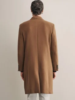 Camel Signature Soft Touch Wool Rich Italian Fabric Epsom Overcoat With Cashmere