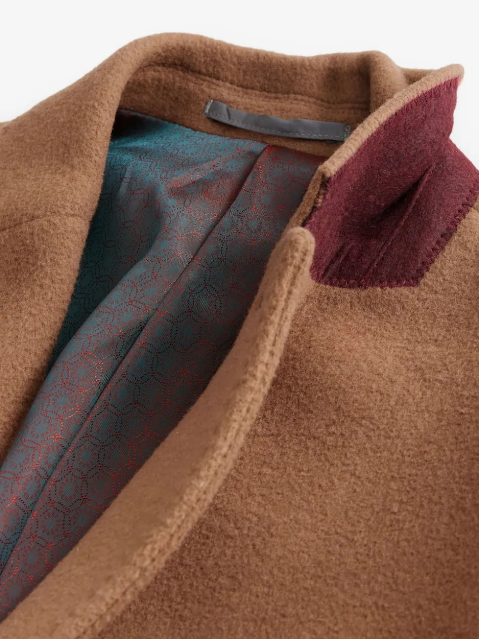 Camel Signature Soft Touch Wool Rich Italian Fabric Epsom Overcoat With Cashmere