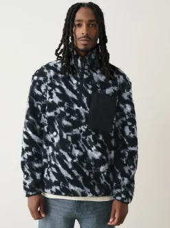 Camouflage Zip Neck Printed Fleece