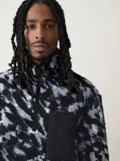 Camouflage Zip Neck Printed Fleece