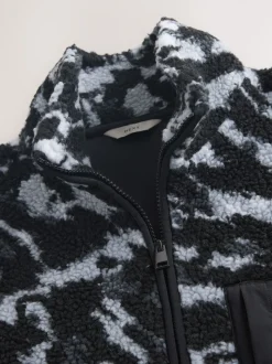 Camouflage Zip Neck Printed Fleece