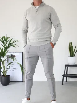 CAPO Natural Egyptian Cotton Quarter Zip Sweatshirt