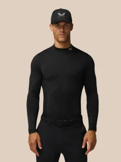 Castore Black Club Thermal Mock Neck Golf Base Layer