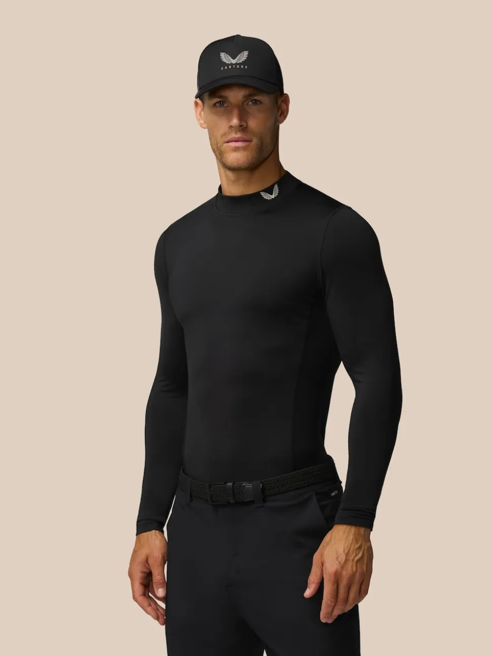 Castore Black Club Thermal Mock Neck Golf Base Layer