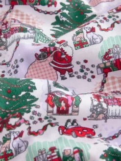 Cath Kidston Green Christmas House Long Sleeve 100% Cotton Pyjamas
