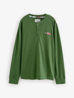 Cath Kidston Green Christmas House Long Sleeve 100% Cotton Pyjamas