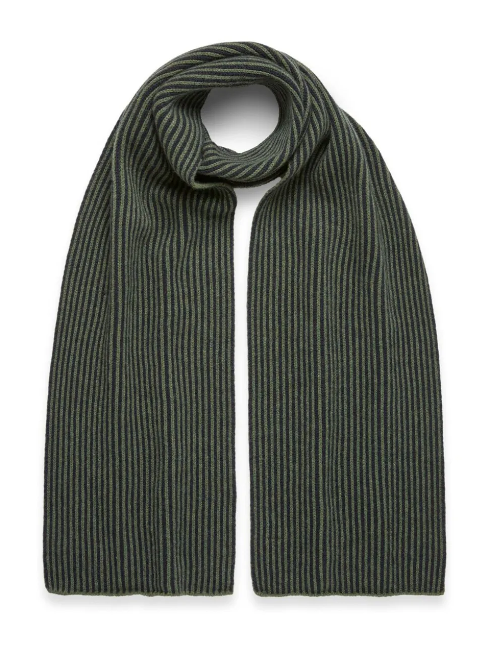 Celtic & Co Blue Men'S Lambs Vertical Strip Scarf