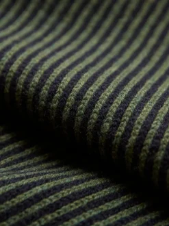 Celtic & Co Blue Men'S Lambs Vertical Strip Scarf