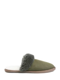 Celtic & Co Green Mens Sheepskin Mules