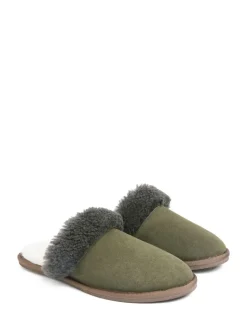 Celtic & Co Green Mens Sheepskin Mules
