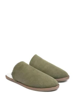Celtic & Co Green Mens Sheepskin Mules