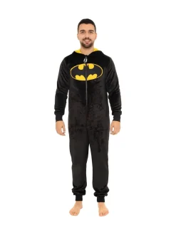 Character Black DC Comics Novelty Batman Fleece All In One Pyjama