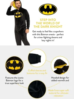 Character Black DC Comics Novelty Batman Fleece All In One Pyjama