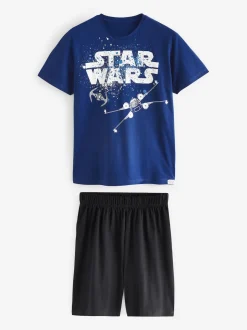 Character Blue Star Wars Short 100% Cotton Pyjamas