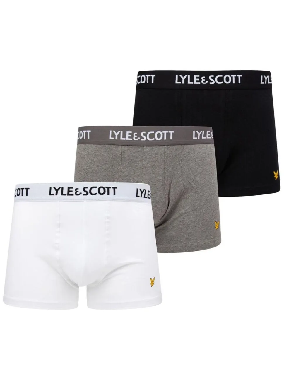 Charcoal Black Lyle & Scott Underwear Trunks 3 Pack