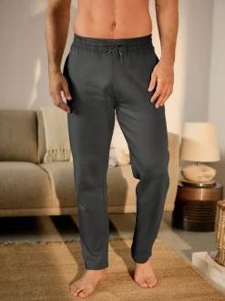 Charcoal Grey Brushback Heavyweight Open Joggers