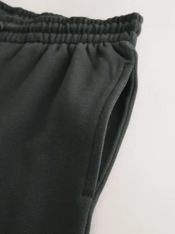 Charcoal Grey Brushback Heavyweight Open Joggers