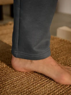 Charcoal Grey Brushback Heavyweight Open Joggers