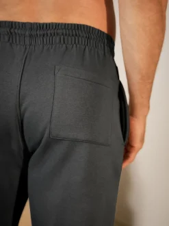 Charcoal Grey Brushback Heavyweight Open Joggers