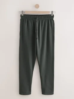 Charcoal Grey Brushback Heavyweight Open Joggers